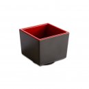 ASIA PLUS Bento Box eckig aus Melamin - 7,5 x 7,5 x 6,5 cm - rot/schwarz