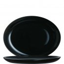 Schwarze ovale Platte aus Opalglas in Coupform ohne...