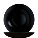 Schwarzer runder tiefer Glasteller aus Opalglas in...