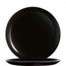 Schwarzer runder Glasteller aus Opalglas in Coupform ohne...