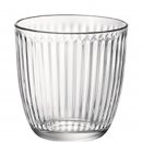 Trendiges Trinkglas mit einer Längsrillen Struktur im Glas und eine Inhalt von 29 cl