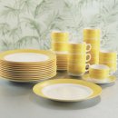 Arcoroc Teller und Tassen aus der Serie Brush mit gelbem...