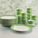 Arcoroc Teller und Tassen aus der Serie Brush mit grünem...