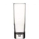 Longdrinkglas in zylindrischer Form mit einer Luftblase in dem stabilen Eisboden
