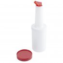 Getränkemix-/ Vorratsbehälter 1 Liter, Ausgießer & Deckel: ROT, Behälter: Weiß