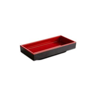 ASIA PLUS Bento Box rechteckig aus Melamin - 15,5 x 7,5 x 3 cm - rot/schwarz