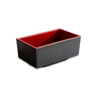 ASIA PLUS Bento Box rechteckig aus Melamin - 15,5 x 9,5 x 6,5 cm - rot/schwarz