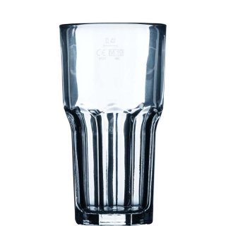 Geeichtes und stapelbares Longdrinkglas Granity von Arcoroc mit einem Inhalt von 46 Zentiliter und Füllstrich bei 0,4 Liter