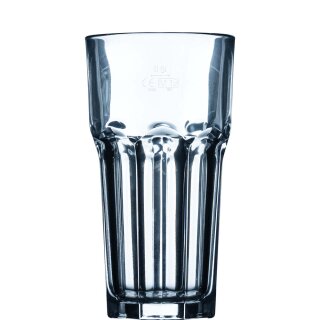 Geeichtes und stapelbares Longdrinkglas Granity von Arcoroc mit einem Inhalt von 65 Zentiliter und Füllstrich bei 0,5 Liter