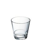 Whiskyglas aus der Serie Stack Up von dem französischen Trinkglas Hersteller Arcoroc mit einem Fassungsvermögen von dreihundertzwanzig Milliliter 