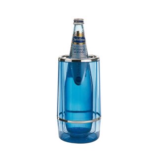 Flaschenkühler - blau-transparent - Ø innen 10 cm - Höhe 23 cm