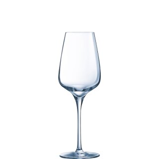 Geeichtes Weinglas von Chef und Sommelier aus der Serie Sublym mit einem Inhalt von fünfundzwanzig Zentiliter und Füllstriche bei 0,1 und 0,2 Liter