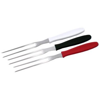 Fleischgabel 3er Set, rot, schwarz, weiß, Länge: 24 cm