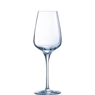 Geeichtes Weinglas von Chef und Sommelier aus der Serie Sublym mit einem Gesamtvolumen von fünfunddreißig Zentiliter und einem Füllstrich bei 0,25 Liter