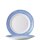 Arcoroc Teller aus der Serie Brush mit einem blau-farbigen Streifendekor und einem Durchmesser von 195 millimeter sind perfekt geeignet als Frühstücksteller beziehungsweise Kuchenteller im Kindergarten oder Altenheim
