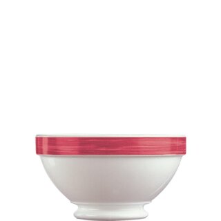 Arcoroc Suppenschale aus der Serie Brush mit einem rot-farbigen Streifendekor und einem Fassungsvermögen von einundfünfzig Zentiliter sind die ideale Lösung für Kantine oder Altenheim