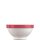 Arcoroc Suppenschale aus der Serie Brush mit einem rot-farbigen Streifendekor und einem Fassungsvermögen von einundfünfzig Zentiliter sind die ideale Lösung für Kantine oder Altenheim