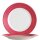 Arcoroc Essteller aus der Serie Brush mit einem rot-farbigen Streifendekor und einem Durchmesser von 235 millimeter sind die ideale Lösung für Kindergarten oder Altenheim