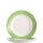 Arcoroc Teller aus der Serie Brush mit einem grün-farbigen Streifendekor und einem Durchmesser von 195 millimeter sind perfekt geeignet als Frühstücksteller beziehungsweise Kuchenteller im Kindergarten oder Altenheim