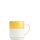 Arcoroc Kaffeebecher aus der Serie Brush mit einem gelb-farbigen Streifendekor und einem Fassungsvermögen von fünfundzwanzig Zentiliter sind die ideale Lösung für Kantine oder Altenheim