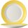 Arcoroc Essteller aus der Serie Brush mit einem gelb-farbigen Streifendekor und einem Durchmesser von 254 millimeter sind als flacher Teller ideal für Kantinen oder Seniorenheime