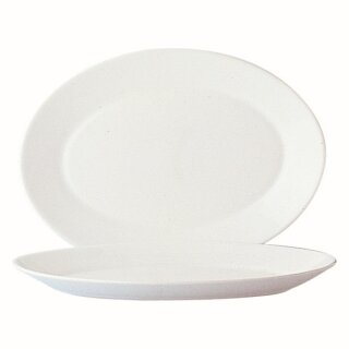 Günstige Arcoroc Platten oval aus Opalglas der Serie Restaurant Uni weiss 29cm
