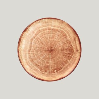 Woodart Teller flach coupe  - Timber Brown - Ø 27 cm - Höhe 2,7 cm
