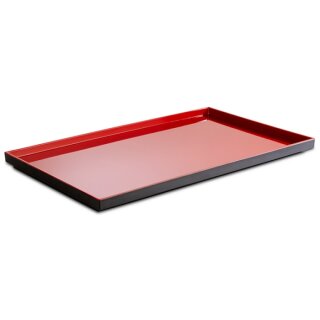 ASIA PLUS Tablett aus Melamin - GN 1/1 - 53 x 32,5 cm x 3 cm - rot/schwarz