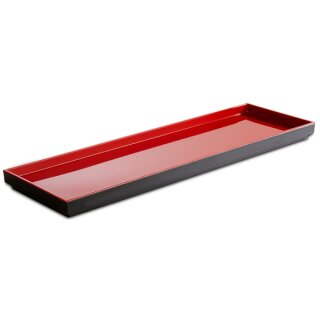 ASIA PLUS Tablett aus Melamin - GN 2/4 - 53 x 16,2 cm x 3 cm - rot/schwarz