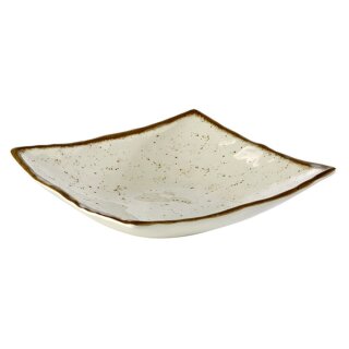 STONE ART Schale aus Melamin - weiß/braun - 24 x 24 cm - H: 6,5 cm