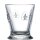 Konisches Trinkglas mit einem sehr stabilen Fuss und auf dem Kelch, im Glas wie ein Relief verarbeitet, 4 französische Lilien 