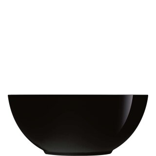 Schwarze runde Glasschale aus Opalglas mit einem Durchmesser von 210 mm