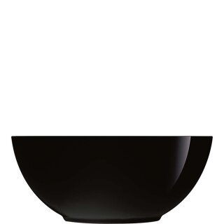 Schwarze runde Glasschale aus Opalglas mit einem Durchmesser von 180 mm