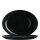 Schwarze ovale Platte aus Opalglas in Coupform ohne breite Rand