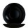 Schwarzer runder tiefer Glasteller aus Opalglas in Coupform ohne breiten Rand