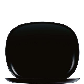 Schwarze Platte in rechteckiger Form aus Opalglas in Coupform ohne breiten Rand