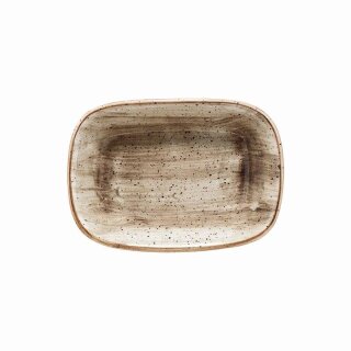 Bonna Porzellan, Aura Terrain Gourmet Platte rechteckig tief, 17 x 11,5 cm, Inhalt: 33 cl