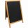 Kundenstopper mit Kreidetafel - Doppeltafel teakfarben - Höhe 85 cm