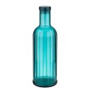 Kunststoff-Flasche STRIPES, türkis, Silikonverschluss, Ø 9 cm, H: 28,5 cm, Inhalt: 1 Liter