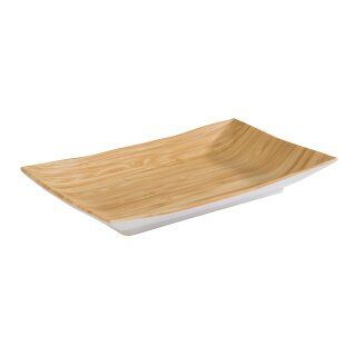 Melamin Tablett BAMBOO, Farbe: Bamboo/weiß, 21 x 13 cm, H: 3 cm