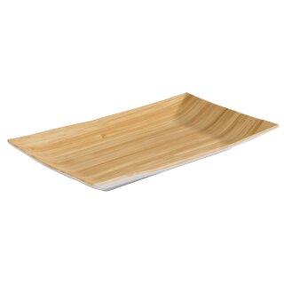 Melamin Tablett BAMBOO, Farbe: Bamboo/weiß, 24,5 x 15,5 cm, H: 3 cm