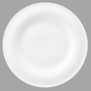 Porzellan Teller flach in weiß mit einer großen Standfläche ausgestattet für eine hohe Kippsicherheit