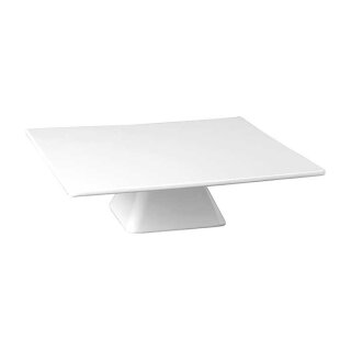 Servier- und Tortenplatte - Melamin - weiß - 31 x 31 cm - H: 8 cm