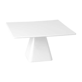 Servier- und Tortenplatte - Melamin - weiß - 31 x 31 cm - H: 16 cm