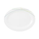 Porzellan Platte oval weiß dekoriert mit drei...