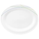 Porzellan Platte oval weiß dekoriert mit drei...