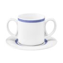 Community Pinselband blau, Kaffeebecher mit 2 Henkel stapelbar, Inhalt: 28 cl