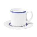Community Pinselband blau, Kaffeebecher mit Henkel stapelbar, Inhalt: 28 cl