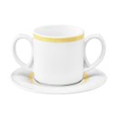 Community Pinselband gelb, Kaffeebecher mit 2 Henkel stapelbar, Inhalt: 28 cl