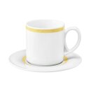 Community Pinselband gelb, Kaffeebecher mit Henkel stapelbar, Inhalt: 28 cl